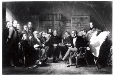 The Aberdeen Cabinet, Deciding Upon the Expedition to the Crimea, Engraved by William Walker by John Gilbert